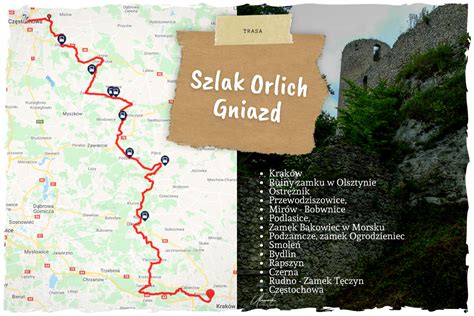 Mapa turystyczna Jury Krakowsko-Częstochowskiej ze Szlakiem Orlich Gniazd