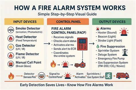 Scheme: How the alarm system works (PSP sends signal to OSP siren and other devices)