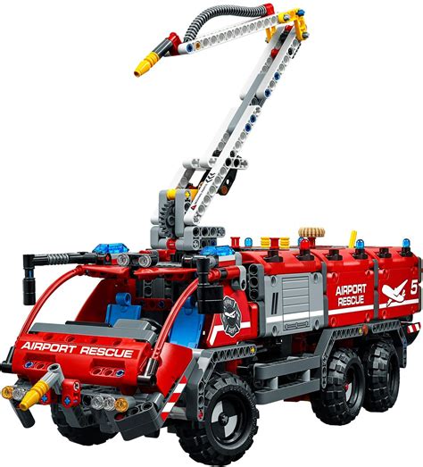 Złożony model LEGO Technic 42068 Lotniskowy Pojazd Straży Pożarnej z wysięgnikiem
