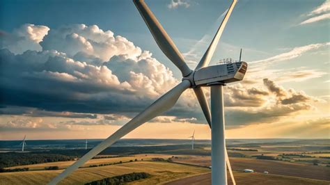 Płonąca turbina wiatrowa na farmie PGE Resko I, widok na gondolę na dużej wysokości.