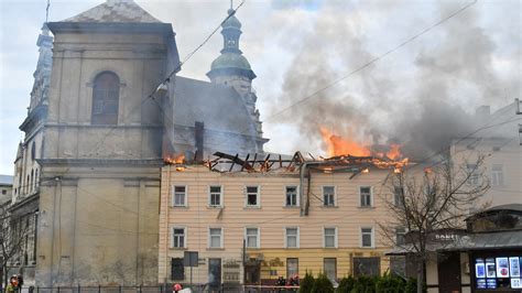 Drone view of the Bernardine Monastery in Alwernia after the devastating roof fire