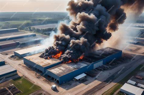 Thematic photo of fire at an industrial facility or a burning car