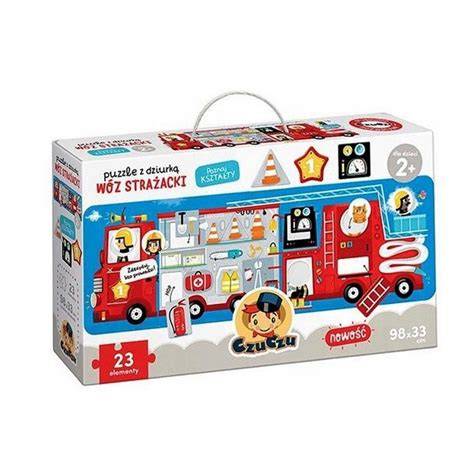 Zestaw puzzle 3D wóz strażacki z remizą i figurkami