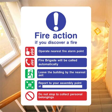 Thematic photo of various fire safety signs on a wall in a public building.