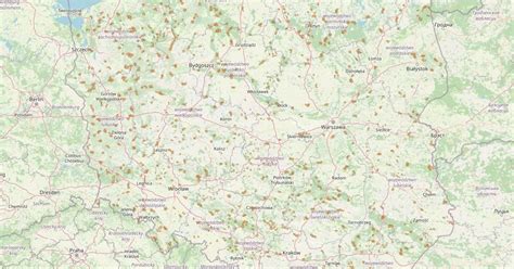 Mapa obszarów leśnych w okolicach Przasnysza
