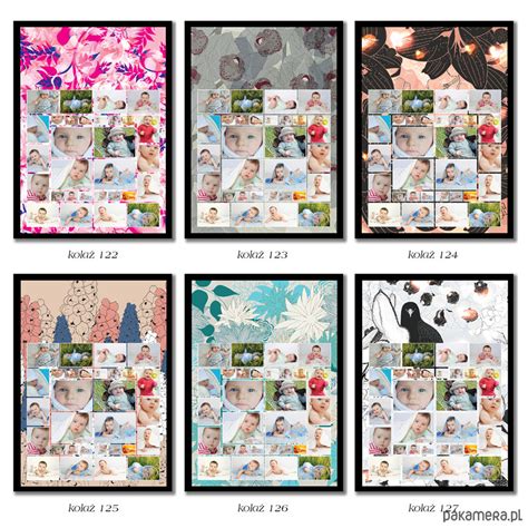 Kolaż ze zdjęciami różnych wzorów papierów do scrapbookingu i przykładów exploding boxów