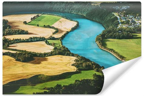 Widok krajobrazowy Gminy Nowe Brzesko (pola, rzeka, lasy)