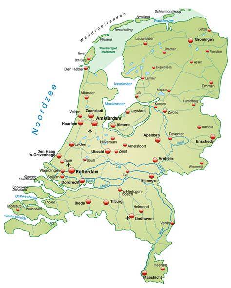 Mapa Holandii z zaznaczonymi regionami objętymi alertem NL-Alert