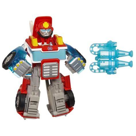 Zabawka Transformers Rescue Bot strażak z wężem strażackim w akcji