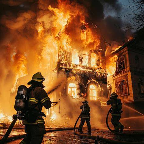 Thematic photo of a house fire aftermath or firefighters battling a blaze