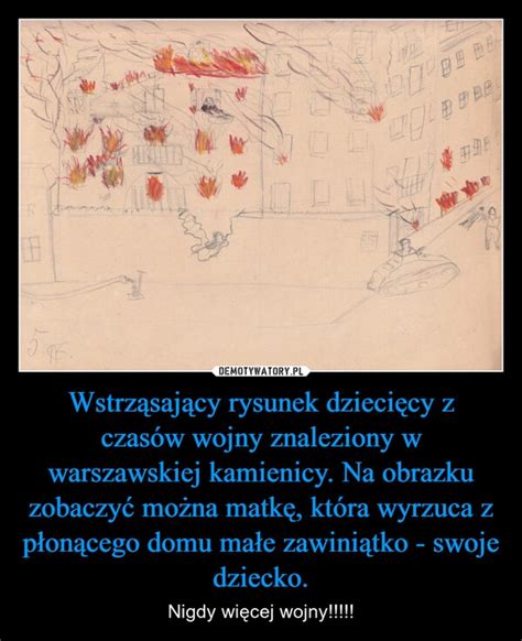 Ilustracja przedstawiająca Wojtka ratującego dziecko z płonącego domu