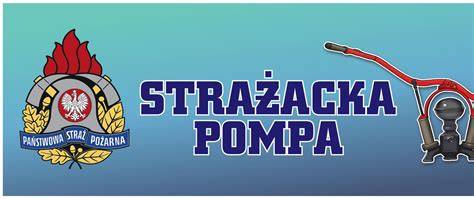 Rycina historycznej ręcznej pompy strażackiej