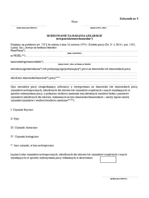 Wzór skierowania na kurs podstawowy OSP