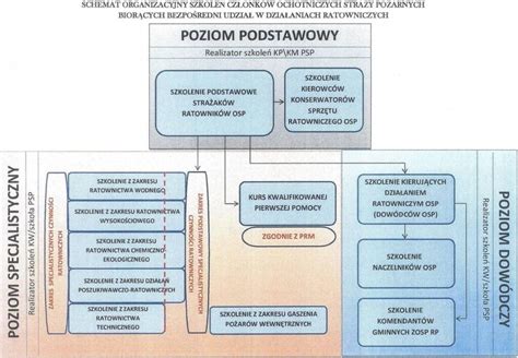 Schemat ścieżki rozwoju strażaka OSP po kursie podstawowym