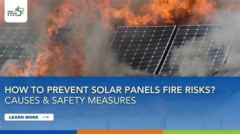 Infographics showing fire safety measures for solar panel installations