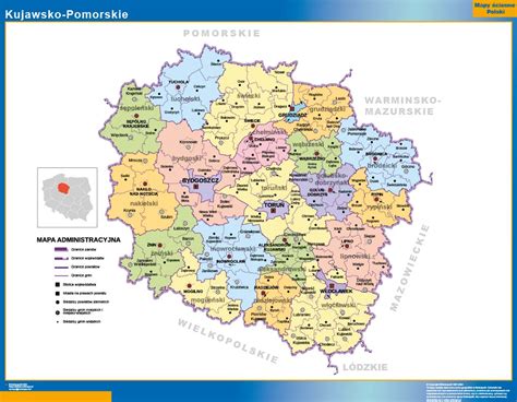 mapa kujawsko-pomorskie z zaznaczoną Bydgoszczą i ikoną straży pożarnej