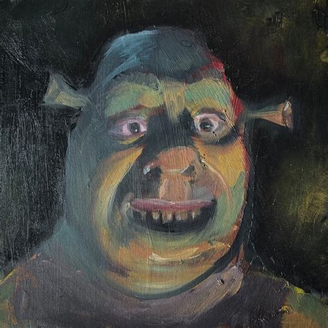 Thematic photo of Shrek experiencing a mid-life crisis, perhaps looking disgruntled or nostalgic