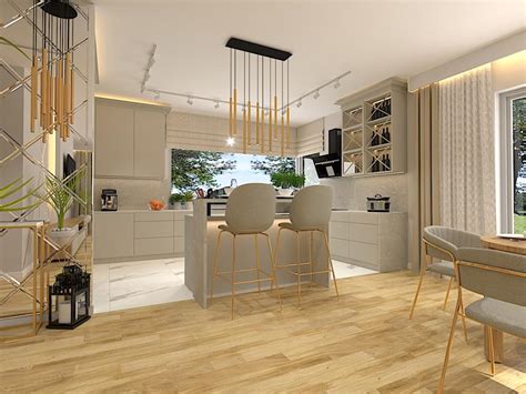 Wizualizacja wyspy sufitowej INSULA zintegrowanej z oświetleniem