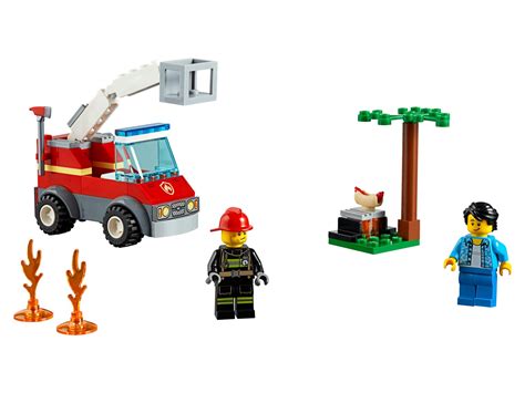 Zestaw LEGO 60212 Płonący grill z wozem strażackim, drzewem, płonącym grillem i minifigurkami