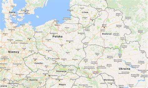 Zrekonstruowana mapa dawnych granic majątku Biernacice