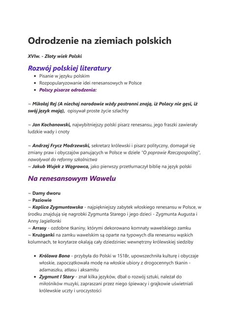 Schemat rozwoju stylów architektonicznych na ziemiach polskich