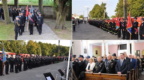 Uroczystość 100-lecia OSP Sieradz-Monice: parada strażaków, goście, odsłonięcie tablicy
