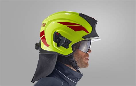 Photo of the Rosenbauer HEROS Titan helmet, highlighting its design and lightweight construction.