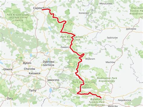 Mapa trasy Kórnickiego Pierścienia Rowerowego z zaznaczonym Czmoniem