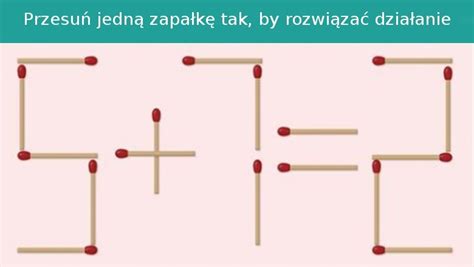 obrazek zagadki logicznej z zapałkami: 4 + 5 = 6
