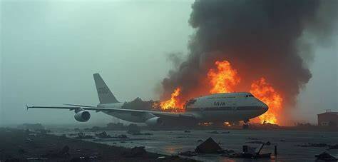 Zdjęcie lotnicze samolotu gaśniczego 747 Supertanker w akcji