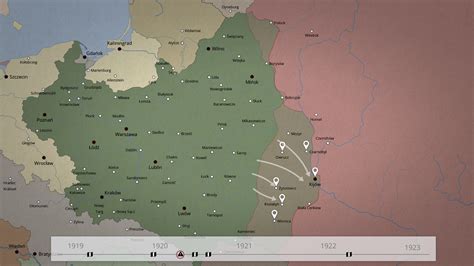 Mapa postępów wojsk sowieckich w latach 1943-1944