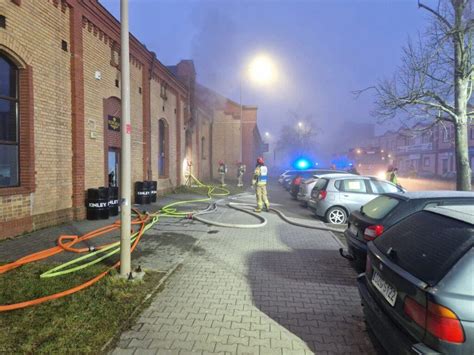 Zdjęcie płonącego klubu Euforia w Lubinie