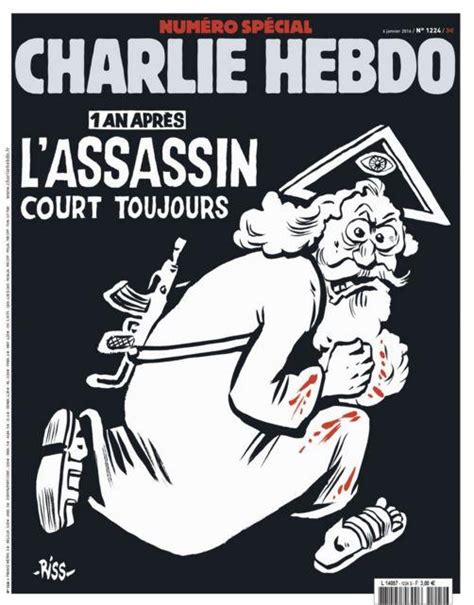 Okładka pierwszego po zamachu numeru Charlie Hebdo z karykaturą płaczącego proroka Mahometa