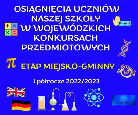 infografika prezentująca osiągnięcia uczniów w konkursach przedmiotowych