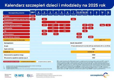 infografika schemat szczepień dla dzieci