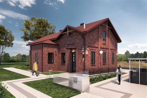 Architektura remizy strażackiej z początku XX wieku, wizualizacja