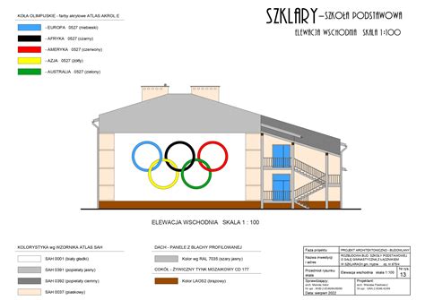 Projekt architektoniczny sali gimnastycznej z boiskiem i zapleczem