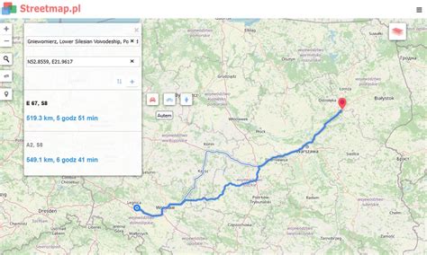 Mapa trasy przejazdu wozu strażackiego z Europy do Tanzanii