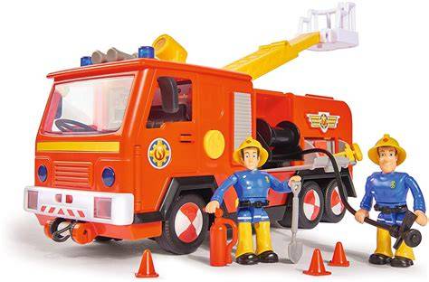 Infographic of Fireman Sam's fire truck and rescue equipment