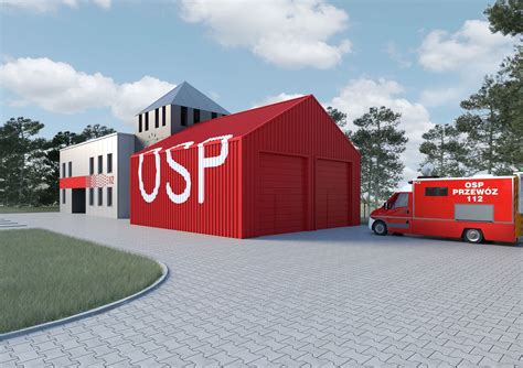wizualizacja nowej remizy OSP Przewóz w Krakowie