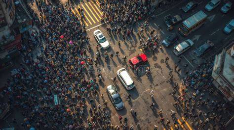 Aerial view or wide shot of a burnt-out car at a MOP, with emergency vehicles nearby, daytime scene