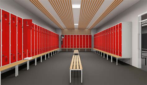 Zdjęcie szatni sportowych w nowym budynku, ilustrujące poprawę warunków dla klubu LKS „Orzeł 1948” Bębło