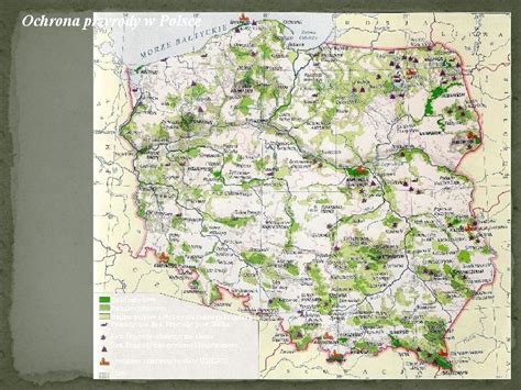 Mapa przedstawiająca obszary chronionego krajobrazu w Polsce