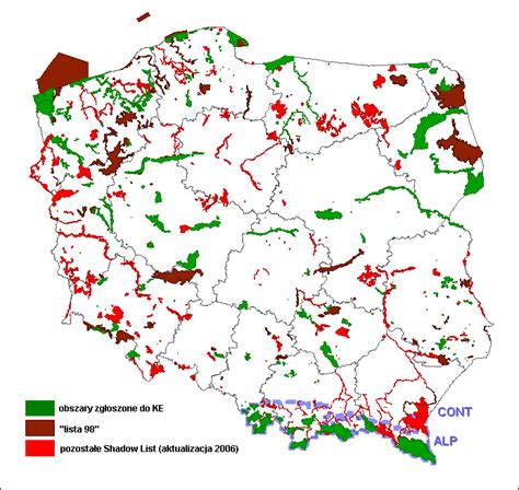 mapa obszarów Natura 2000 w Polsce