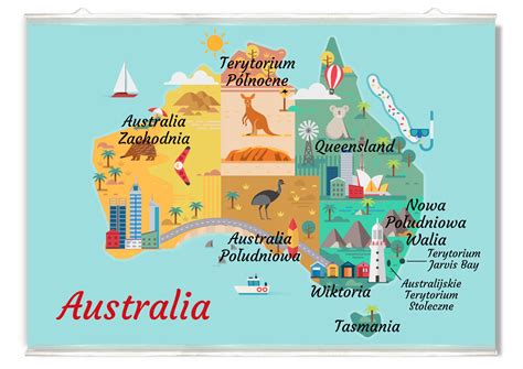 mapa Australii pokazująca różne statusy ochrony koali w poszczególnych stanach