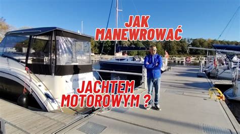 Ilustracja przedstawiająca podstawowe manewry jachtem motorowym podczas egzaminu