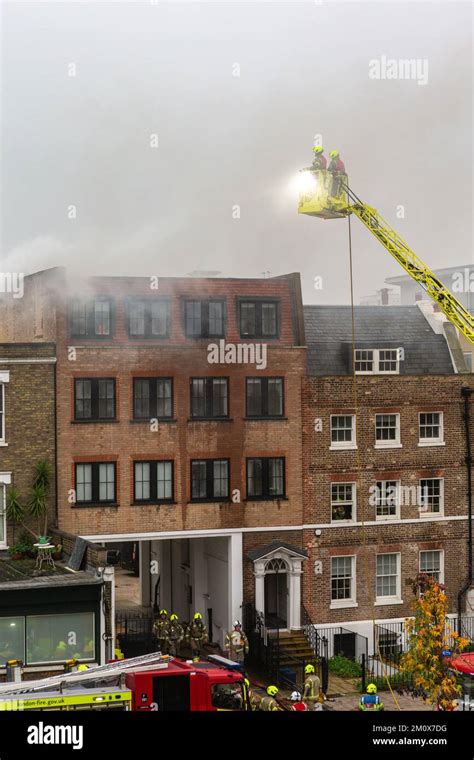 Thematic photo of fire brigade intervention at a residential building at night