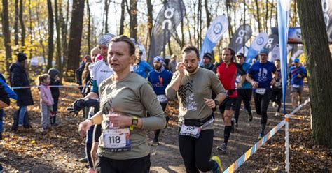 zdjęcie z biegu przełajowego w lesie