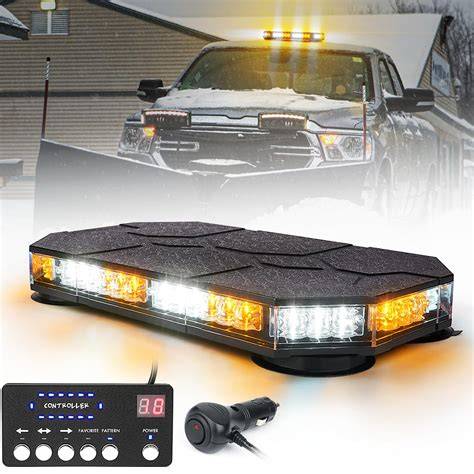 Photo of various LED warning lights (beacon, strobe, light bar)