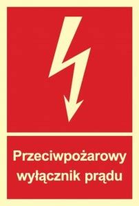Przykładowe oznakowanie przeciwpożarowego wyłącznika prądu